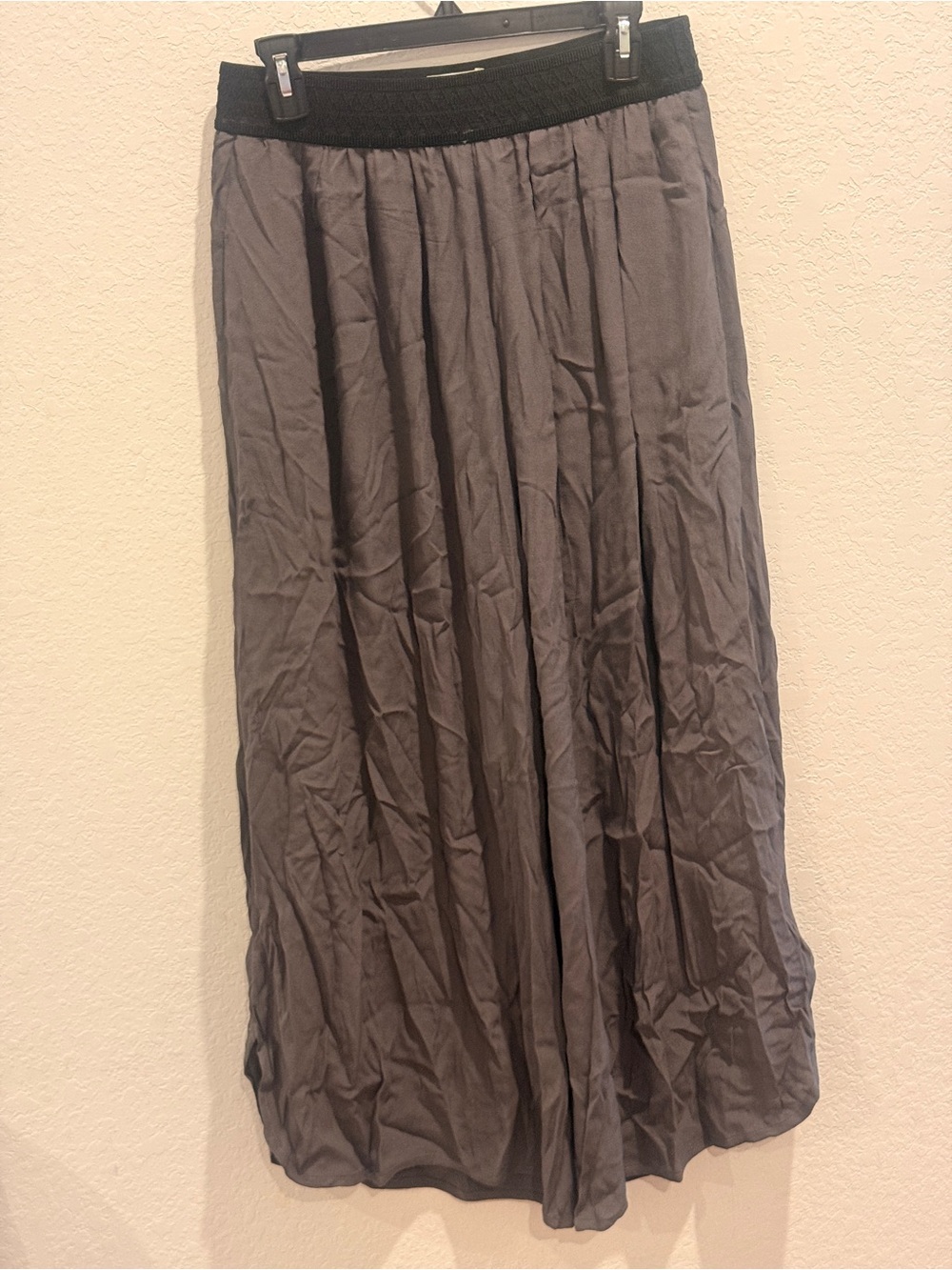elevenses‎ Gray Maxi Skirt with Black Elastic Waistband